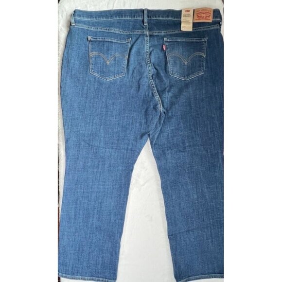 Levis Womens Jeans Classic Straight Sculpt Mid Rise Med Blue Plus Size 22W - Picture 5 of 16